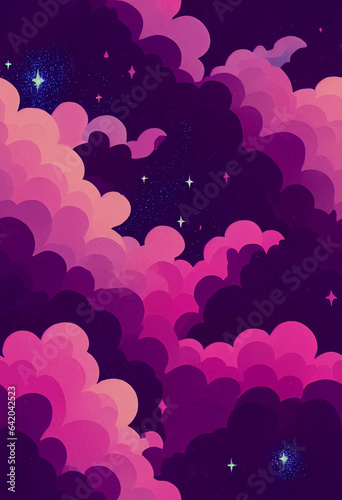 pattern with night sky and clouds