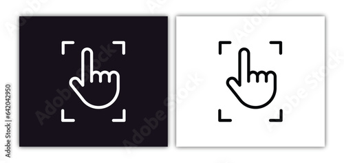 finger control icon isolated in white and black colors. finger control outline vector icon from augmented reality collection for web, mobile apps and ui.