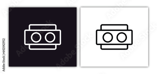 stereoscope icon isolated in white and black colors. stereoscope outline vector icon from augmented reality collection for web, mobile apps and ui.