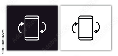 tilt icon isolated in white and black colors. tilt outline vector icon from augmented reality collection for web, mobile apps and ui.