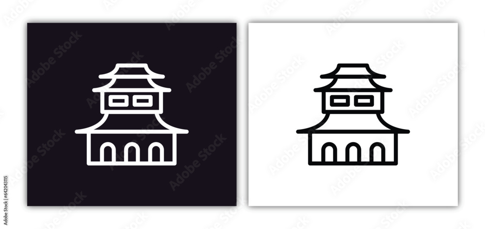 dojo icon isolated in white and black colors. dojo outline vector icon from asian collection for web, mobile apps and ui.