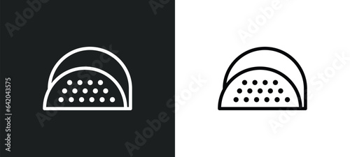 pita bread icon isolated in white and black colors. pita bread outline vector icon from bistro and restaurant collection for web, mobile apps and ui.