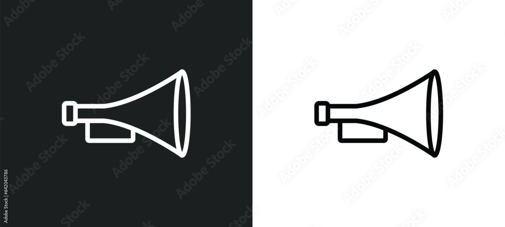 horn icon isolated in white and black colors. horn outline vector icon from brazilia collection for web, mobile apps and ui.