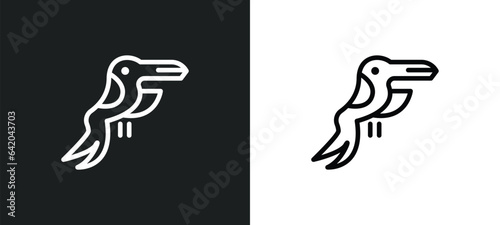 toucan icon isolated in white and black colors. toucan outline vector icon from brazilia collection for web, mobile apps and ui.
