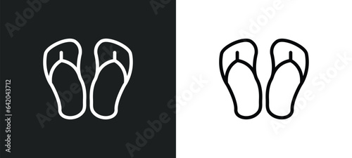 flip flops icon isolated in white and black colors. flip flops outline vector icon from brazilia collection for web, mobile apps and ui.