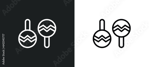 maracas icon isolated in white and black colors. maracas outline vector icon from brazilia collection for web, mobile apps and ui.