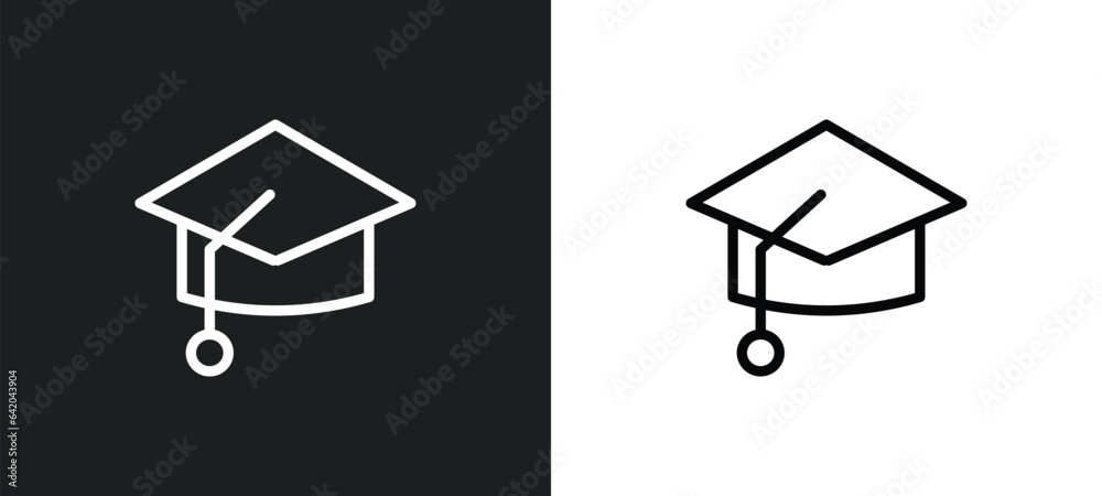 graduation ceremony icon isolated in white and black colors. graduation ceremony outline vector icon from business collection for web, mobile apps and ui. graduation ceremony icon isolated in white and black colors. graduation ceremony outline vector icon from business collection for web, mobile apps and ui.