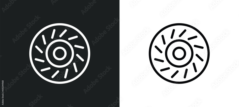 car clutch icon isolated in white and black colors. car clutch outline vector icon from car parts collection for web, mobile apps and ui. car clutch icon isolated in white and black colors. car clutch outline vector icon from car parts collection for web, mobile apps and ui.