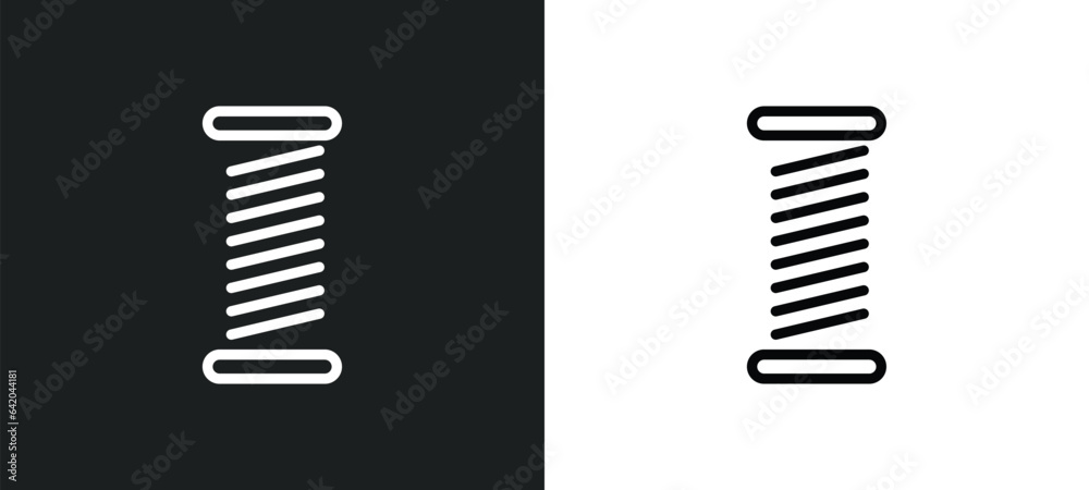 car coil icon isolated in white and black colors. car coil outline vector icon from car parts collection for web, mobile apps and ui. - obrazy, fototapety, plakaty 