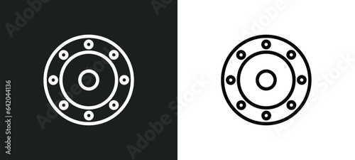 car bearing icon isolated in white and black colors. car bearing outline vector icon from car parts collection for web, mobile apps and ui.