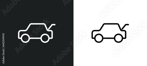 car boot icon isolated in white and black colors. car boot outline vector icon from car parts collection for web, mobile apps and ui.
