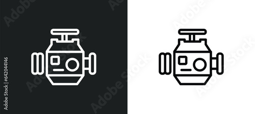 car carburettor icon isolated in white and black colors. car carburettor outline vector icon from car parts collection for web, mobile apps and ui.