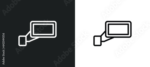 car rear-view mirror icon isolated in white and black colors. car rear-view mirror outline vector icon from car parts collection for web, mobile apps and ui.