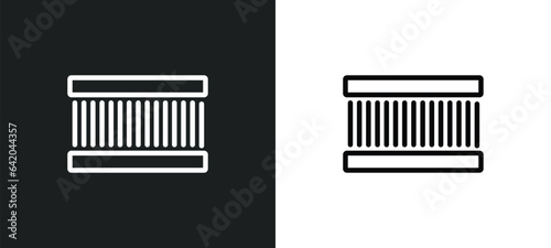 car radiator icon isolated in white and black colors. car radiator outline vector icon from car parts collection for web, mobile apps and ui.