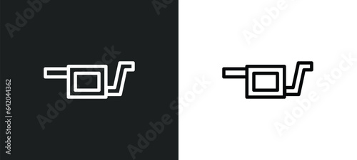 car silencer icon isolated in white and black colors. car silencer outline vector icon from car parts collection for web, mobile apps and ui.