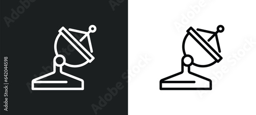 satellite dish icon isolated in white and black colors. satellite dish outline vector icon from communication collection for web, mobile apps and ui. photo