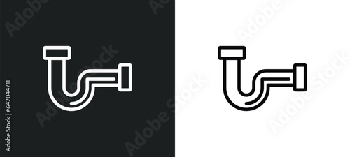 Fotografi drain icon isolated in white and black colors
