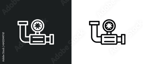 relief valve icon isolated in white and black colors. relief valve outline vector icon from construction and tools collection for web, mobile apps and ui.