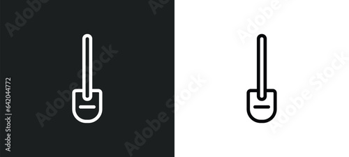 spade icon isolated in white and black colors. spade outline vector icon from construction and tools collection for web, mobile apps and ui.
