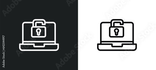 ransomware icon isolated in white and black colors. ransomware outline vector icon from cyber collection for web, mobile apps and ui.