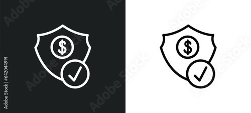 guaranty shield icon isolated in white and black colors. guaranty shield outline vector icon from e commerce and payment collection for web, mobile apps and ui.