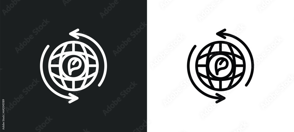 sustainable icon isolated in white and black colors. sustainable outline vector icon from ecology and environment collection for web, mobile apps and ui. sustainable icon isolated in white and black colors. sustainable outline vector icon from ecology and environment collection for web, mobile apps and ui.