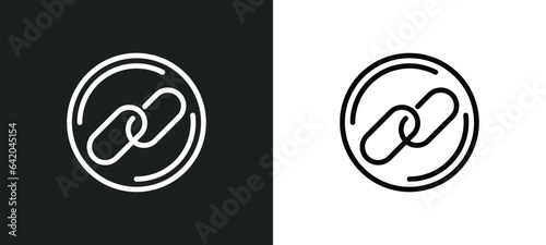 links icon isolated in white and black colors. links outline vector icon from e learning collection for web, mobile apps and ui.