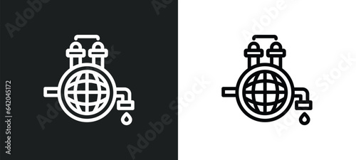 desalination icon isolated in white and black colors. desalination outline vector icon from ecology and environment collection for web, mobile apps and ui.