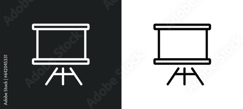 flip chart icon isolated in white and black colors. flip chart outline vector icon from education collection for web, mobile apps and ui.