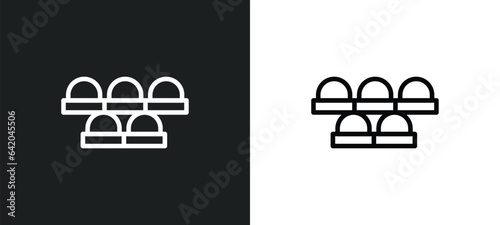 grandstand icon isolated in white and black colors. grandstand outline vector icon from education collection for web, mobile apps and ui.