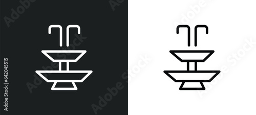 fountain icon isolated in white and black colors. fountain outline vector icon from education collection for web, mobile apps and ui.