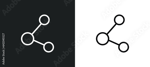 molecular bond icon isolated in white and black colors. molecular bond outline vector icon from education collection for web, mobile apps and ui.