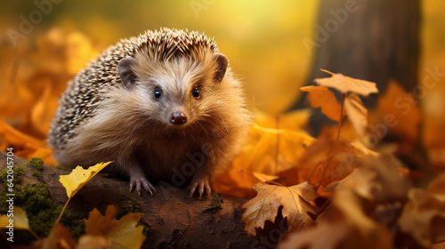 A Hedgehog Amidst the Rustling Leaves, Embracing the Tranquility of the Season