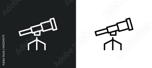 telescope icon isolated in white and black colors. telescope outline vector icon from education collection for web, mobile apps and ui.