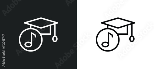 graduation's music icon isolated in white and black colors. graduation's music outline vector icon from education collection for web, mobile apps and ui.
