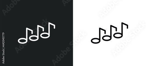 Photos musical note icon isolated in white and black colors
