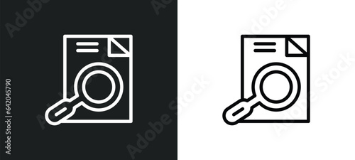 searching files icon isolated in white and black colors. searching files outline vector icon from education collection for web, mobile apps and ui.
