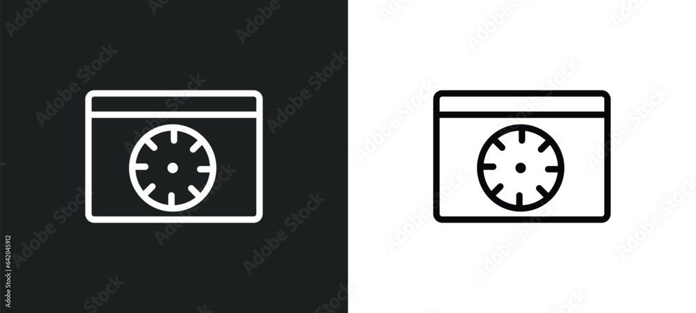 velocity test icon isolated in white and black colors. velocity test outline vector icon from marketing collection for web, mobile apps and ui. velocity test icon isolated in white and black colors. velocity test outline vector icon from marketing collection for web, mobile apps and ui.