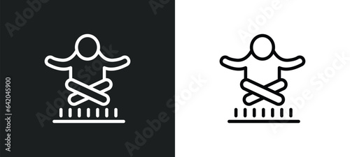 levitation icon isolated in white and black colors. levitation outline vector icon from magic collection for web, mobile apps and ui.