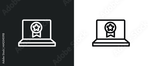 favorite web icon isolated in white and black colors. favorite web outline vector icon from marketing collection for web, mobile apps and ui.