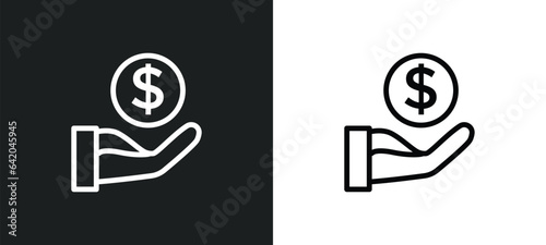 get money icon isolated in white and black colors. get money outline vector icon from marketing collection for web, mobile apps and ui.
