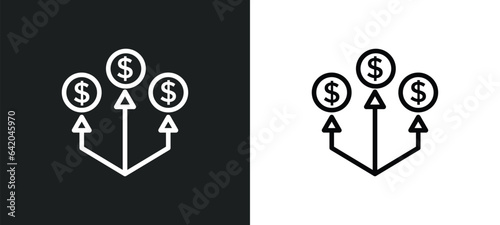 diversify icon isolated in white and black colors. diversify outline vector icon from marketing collection for web, mobile apps and ui.