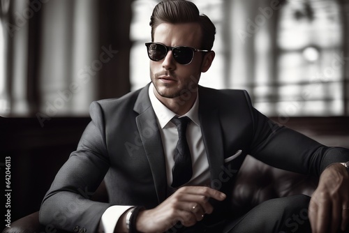portrait of a businessman wearing sunglasses