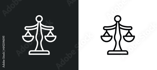 vintage balance icon isolated in white and black colors. vintage balance outline vector icon from measurement collection for web, mobile apps and ui.