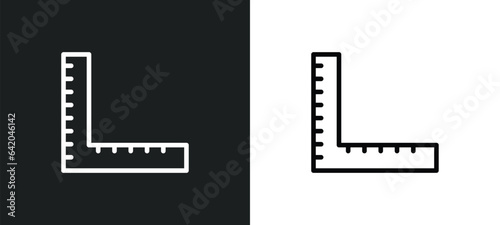 carpenter ruler icon isolated in white and black colors. carpenter ruler outline vector icon from measurement collection for web, mobile apps and ui.