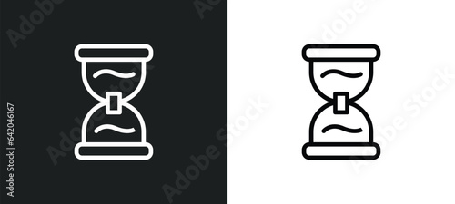 sand clock almost finish icon isolated in white and black colors. sand clock almost finish outline vector icon from measurement collection for web, mobile apps and ui.