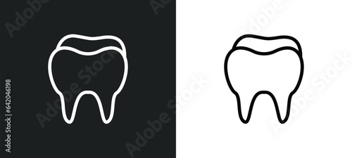molar tooth icon isolated in white and black colors. molar tooth outline vector icon from medical collection for web, mobile apps and ui.