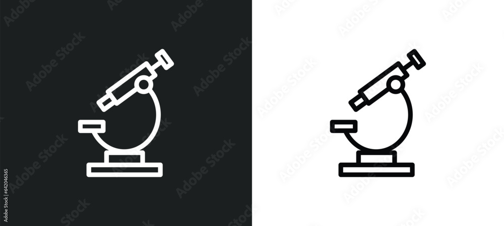 microscope tool icon isolated in white and black colors. microscope tool outline vector icon from medical collection for web, mobile apps and ui. microscope tool icon isolated in white and black colors. microscope tool outline vector icon from medical collection for web, mobile apps and ui.