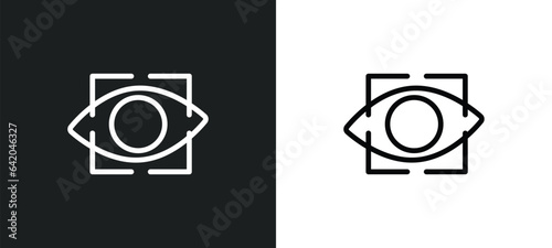 eye scanner medical icon isolated in white and black colors. eye scanner medical outline vector icon from medical collection for web, mobile apps and ui.