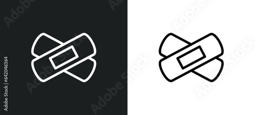 bandage cross icon isolated in white and black colors. bandage cross outline vector icon from medical collection for web, mobile apps and ui.